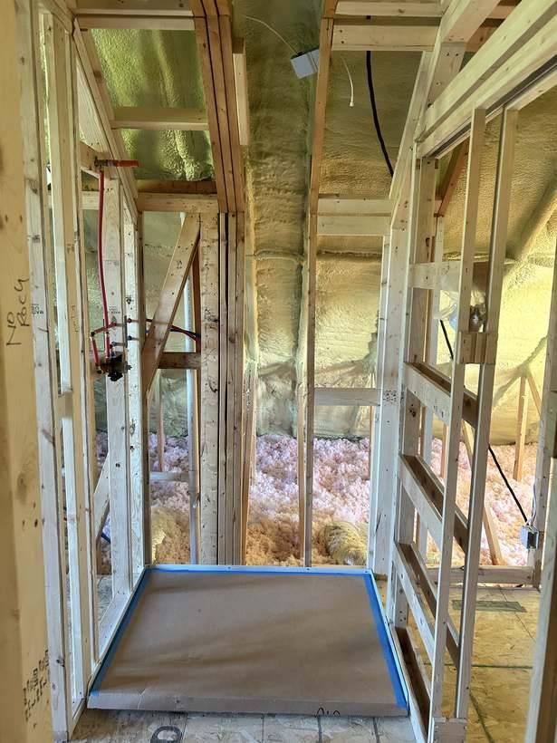 Plumbing rough in for the bathroom