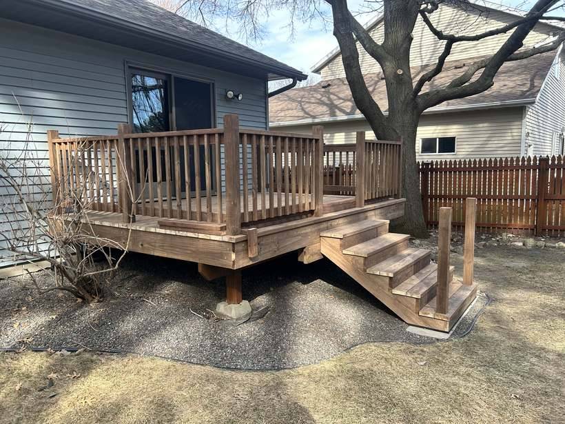 New decking and railing being installed